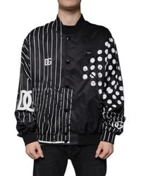 Dolce & Gabbana - Polka Dot Stripe Nylon Bomber Jacket - Lyst
