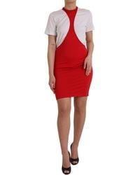 Dolce & Gabbana - Nylon Stretch Bodycon Sheath Mini Dress - Lyst