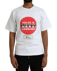 Dolce & Gabbana - Amor Heart Cotton Crewneck Short Sleeve T-Shirt - Lyst