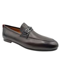 Bally Plintor Leather With Logo Slip On Loafer Dress Shoes (8.5 Eu / 9.5d Us) - Brown