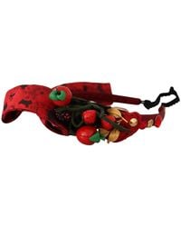 Dolce & Gabbana - Red Tiara Berry Fruit Crystal Bow Hair Diadem Headband Silk - Lyst