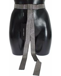 Dolce & Gabbana - Silk Clear Crystal Bow Waist Belt - Lyst