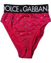 Dolce & Gabbana - Embellished High-Waist Brief Logo Underwear - Lyst