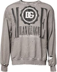 Dolce & Gabbana - Logo Print Crew Neck Pullover Sweater - Lyst