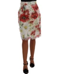 Dolce & Gabbana - Floral Patterned Pencil Straight Skirt - Lyst