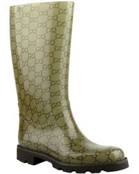 Gucci Ssima Pattern Light Rubber Rain Boots 248516 8367 - Brown