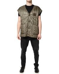 Dolce & Gabbana - Logo Plaque Quilted Vest Jacket - Lyst
