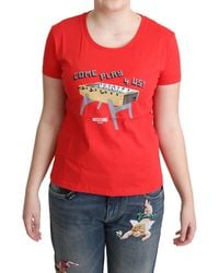 Moschino - Cotton Come Play 4 Us Print Tops Blouse T-Shirt - Lyst