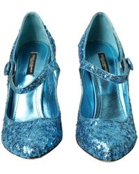 Dolce & Gabbana - Sequin Mary Jane Pumps High Heels Shoes - Lyst