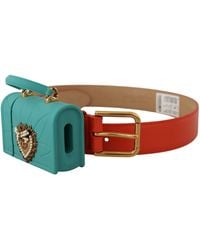 Dolce & Gabbana - Leather Devotion Heart Micro Bag Headphones Belt - Lyst