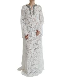 Dolce & Gabbana - Lace Crystal Embellished Shift Dress - Lyst