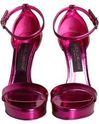 Dolce & Gabbana - Keira Heels Ankle Strap Sandals Shoes Polyurethane Polyester - Lyst