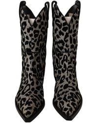 Dolce & Gabbana - Leopard Cowboy Boots Shoes - Lyst