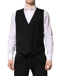 Dolce & Gabbana - Wool Dress Formal Waistcoat Vest - Lyst