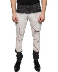 Dolce & Gabbana - Printed Skinny Denim Jeans - Lyst