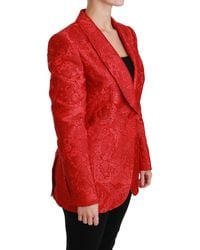 Dolce & Gabbana - Floral Angel Blazer Coat Jacket Red Jkt2563 - Lyst