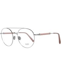Tod's - Silver Metal & Leather Glasses (frames) - Lyst
