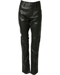 DSquared² - Full Grain Leather Mid Waist Trouser Pants - Lyst