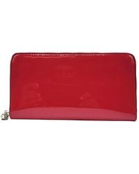 McQueen - Patent Leather Skull Zip Around Wallet - Lyst