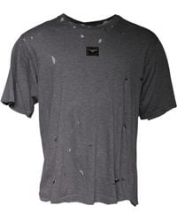 Dolce & Gabbana - Distressed Tshirt Ripped Detail - Lyst