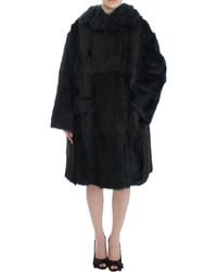Dolce & Gabbana - Goat Fur Shearling Long Jacket Coat - Lyst