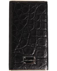 Dolce & Gabbana - Black Leather Exotic Skin 3000mah Power Bank Charger Usb - Lyst