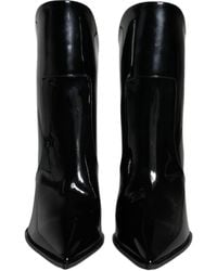 Dolce & Gabbana - Patent Leather Pointed Ankle Boots Shoes - Lyst