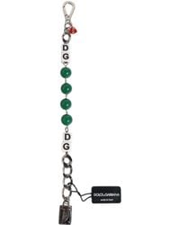 Dolce & Gabbana - Tone Brass Bead Dice Logo Embellish Charm Bracelet - Lyst
