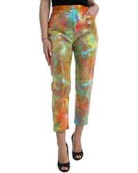 Dolce & Gabbana - Tie Dye Sequined High Waist Cropped Pants - Lyst