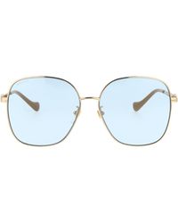 Gucci GG1089SA in Gold (Blue) - Save 32% | Lyst 在庫有り即納 GUCCI 003 アジアンフィット サングラス GG1089SA サングラス/メガネ