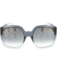 Fendi Oversized Square Frame Sunglasses - Gray