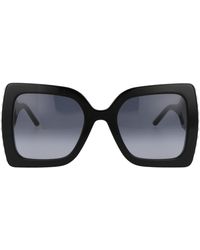 Accessoires Zonnebrillen Hoekige zonnebrillen Carolina Herrera Hoekige zonnebril zwart-olijfgroen extravagante stijl 