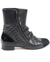 chanel white boots black toe