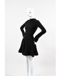 Alaïa Charcoal Grey Knit Skater Dress - Gray