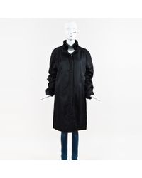 Max Mara Black Nylon & Shearling Zipped "thermore" Tech Coat