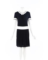 chanel dress black and white