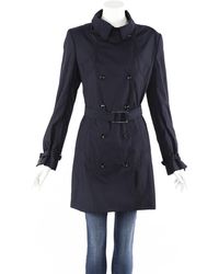Stella McCartney Wool Blend Belted Trench Coat - Blue