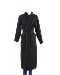 Bottega Veneta Hooded Belted Duster Jacket - Blue