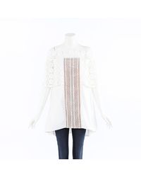 Self-Portrait Crocheted Lace Tunic - White