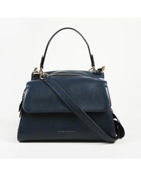 Victoria Beckham Small Full Moon Calfskin Satchel Bag - Blue