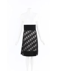 Chanel Stretch Knit Lace Dress - Black