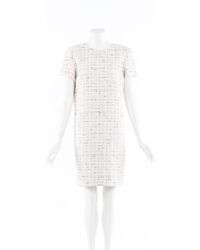 Chanel Fantasy Tweed Knee Length Dress - White