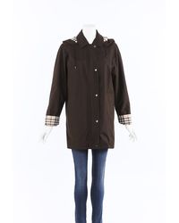 Burberry Brittany Hooded Raincoat Brown Sz: S