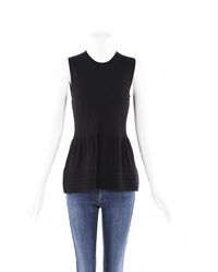 Burberry London Knit Peplum Top Black Sz: M