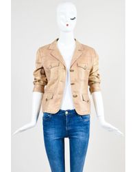 Chanel Gold Linen Silk Blend Metallic Long Sleeve Blazer Jacket