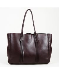Leather Nela Tote Bag Purple