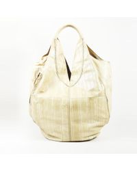 Beige Eel Skin Nap Sac Hobo Bag