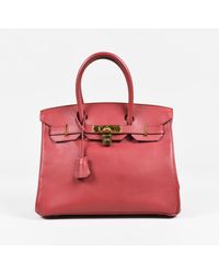 Hermès Birkin 30 Bougainvillea Courchevel Bag - Red