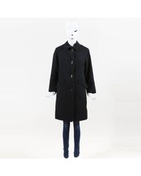 Burberry London Black Wool & Camel Hair Turnlock Coat