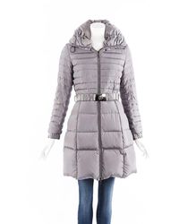 Moncler Fraxinelle Hooded Belted Puffer Coat - Grey